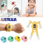 Cartoon Electronic Children Watch Transformers Robot Toy Gift Deformation Watch