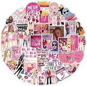 Mean Girls Vinyl Stickers for Laptap Water Bottles 50pcs Pack, Funny Movie Graffiti Decals for Luggage Skateboard Notebook Phone Car Guitar Bumper
