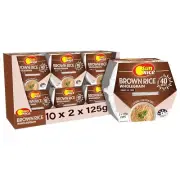 Sunrice Microwave Lunch Snack Brown Rice Cup Wholegrain Fibre 20 x 125g 2.5kg