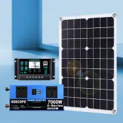 7000W Solar System Kit 12V/24V To 110V/220V 100A Controller 500W Inverter SystSq