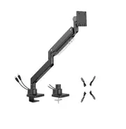Brateck LDT80-C012UC SUPER HEAVY-DUTY GAS SPRING MONITOR ARM WITH USB-A AND USB-C PORTS For most 17'~57' Monitors, Matte Black(New) LDT80-C012UC
