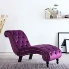 Chaise Lounge Velvet Purple Elegant Couch Lazy Sofa Chair Living Room Furniture