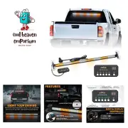 35 inch Traffic Advisor Light Bar 144 LED Amber White Emergency Warning Flash...