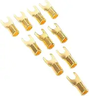 TEHAUX 10pcs U Shaped Spade Fork Terminal Connectors for Car Audio Amplifier Subwoofer Heavy Duty Electrical Wire Connectors for Quick Installation and Enhanced Sound Quality