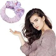 Heatless Curling Silk Scrunchies for Women Scrunchie Hair Curling Rod Headband Wavy Hair Ties Satin Silk Scrunchie for Sleeping No Heat Curls for Long Hair tie (Lavender Purple)