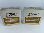 2 Vintage Quill Lot Box of 6 Correctable Film Ribbons New Hy-yield