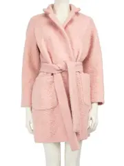 Pink Belted Wool Coat