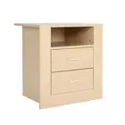 Bedside Tables Side Storage Cabinet Nightstand Bedroom 2 Drawer 1 Shelf ZURI OAK