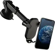 Car Phone Holder 360° Phone Suction Mount Car Dashboard Phone Holder and Windscreen Phone Mount, Adjustable Lever Length, One-Hand Operation, Fits Smartphones up to 8.5cm Wide, Black