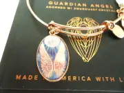 Alex and Ani GUARDIAN ANGEL CYBER MONDAY Shiny Rose Bangle New W/Tag Card & Box