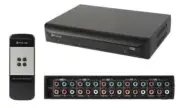 Component Switcher 4 Way AV Switch Box Front Panel Y/Pb/Pr with Remote NEW!