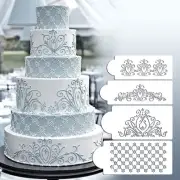 Princess Lace Cake Stencil Set Wedding Cake Cookie Border Stencils ^JL