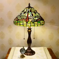 在飛比找蝦皮商城優惠-12"經典蜻蜓合金桌燈|Tiffany蒂芬妮手工彩繪玻璃桌燈