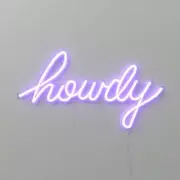 Howdy Purple Flex LED 24"x13" Neon Sign Light Lamp Beer Bar Wall Decor Artwork