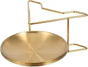 ULTECHNOVO 1 Set Stainless Steel Round Appetizer Plates Set with Stand Reusable Dinner Dishes for Weddings Parties Outdoor Picnics and Home Dining Elegant Antislip and Stable Serving