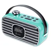 Sansai Classical Bluetooth Speaker FM Radio Alarm Clock Remote Blue or Red