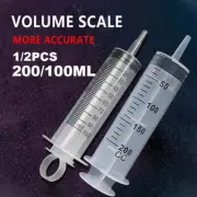 1/2X 100/200ML Reusable Plastic Syringe Big Large Hydroponics Nutrient Measuring