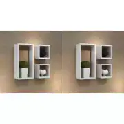 Wall Cube Shelves 6 pcs White