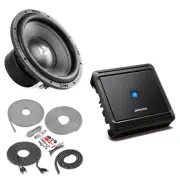 Alpine MRV-M500 500W Monoblock Amplifier with NVX 12" Car Subwoofer & Amp Kit