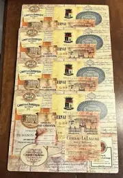 Lady Clare Chateau Champagne Labels Placemats set of 4 Eximious of London NEW