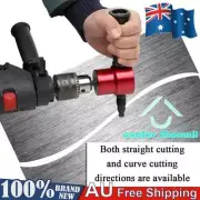 2-Head Electric Sheet Metal Cutting Nibbler Saw Cutter Drill Attachment AU STOCK