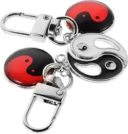 [Yardenfun] 2pcs Couples Matching Keychain: Yin And Keyring Small Present For Her Him Pendant Charm Key Holder for Good Luck Fortune
