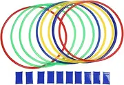 10PCS Kids Exercise Hoops, Plastic Hoop Toys for Kids Adults Party Games Sensory Training, Rings for Exercise Fitness Gymnastics Dog Agility Equipment, Halloween Decoration