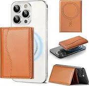 SILKMYST Magnetic Card Holder Wallet, Leather Card Slots for iPhone 16/15/14/13/12 Pro/Max/Plus, Brown, Brown, No