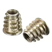 M6x13mm Furniture Screw-in Nut Zinc Alloy Threaded Insert Nuts for Wood 20pcs