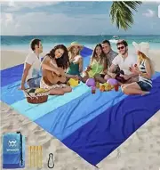 NEW WIWIGO Beach Blanket Sandproof Mat 79" X 83" 10'x9'for 2-8 Adults Waterproof