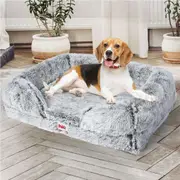 PaWz Dog Calming Bed Warm Soft Plush Comfy Sleeping Kennel Memory Foam Mattress M
