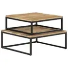 2x Nesting Coffee Tables Accent Side Couch Side Table Multi Materials vidaXL