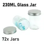 72x Mini Glass Jars 230ML Spice Jam Honey Candy Storage Small Container Bottle