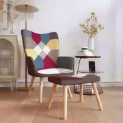 NNEVL Relaxing Chair with a Stool Patchwork Fabric