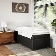 vidaXL Box Spring Bed with Mattress Black King Single Faux Leather
