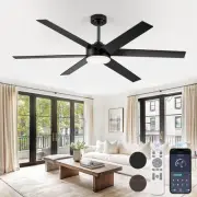 60 Inch Ceiling Fans with Lights and Remote, Reversible 6 Blades & Dimmable 3...