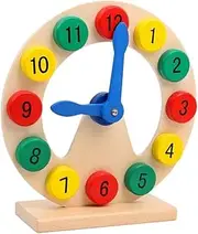MUSISALY 1Pc Wooden Number Clock Educational Cognitive Tool for Shape Learning Smooth Surface Material for Early Childhood Development