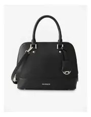 [Madison Accessories] Grace Medium Dome Satchel Bag in Black