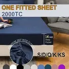 Ultra Soft 2000TC luxurious Breathable Fitted Sheet Queen King Double Size