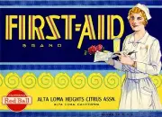 Alta Loma San Bernardino First-Aid Nurse Lemon Citrus Fruit Crate Label Print