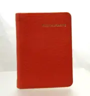 RESTAURANTS WINES Mini Notebook Leather Cover Tabbed Pages Post Miniatures RED
