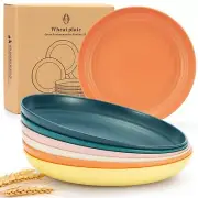 Wheat Straw Plates,Dinner Plates Set of 6 Alternative for Microwave and Dishw...