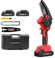 Mini Chainsaw Cordless 4 Inch, 6 Inch Battery Powered Chainsaw, Handheld Chainsaw with 2 Batteries Portable Electric Chainsaw for Wood Cutting, Tree Trimming,4 inches