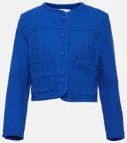 [Proenza Schouler] Proenza Schouler White Label cropped tweed jacket AU 14 blue
