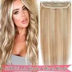 One Piece Human hair Clip in Hair Extensions 3/4 Full Head Real Remy Balayage US