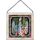 Wild Wings 5386497320 Stained Glass Art, 9-inch Height (Picket Fence Bluebirds)