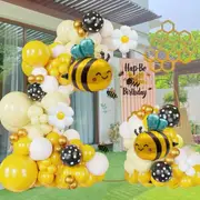 135Pcs Balloon Garland Set MultiColour Balloon Bee Aluminum Arch For Bee Festival Surprise Party Gender Reveal Birthday Decoratio