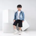 MABITKIDS.ID 兒童牛仔牛仔褲夾克男女通用天藍色 JS01