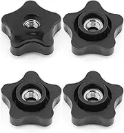 4Pcs T-Track Knobs, M6 Star Shaped Thru Knob Through-Hole Knobs for Sawing Drilling Machine Lathe