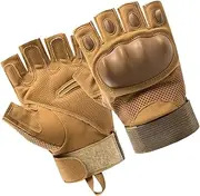[VANZACK] Ridding Gloves Half Finger Fitness Gloves Rowing Gloves Mountain Bike Half Gloves Weight Lifting Gloves Mens Motorcycle Gloves Half Running Mittens Gym Gloves for Men Khaki